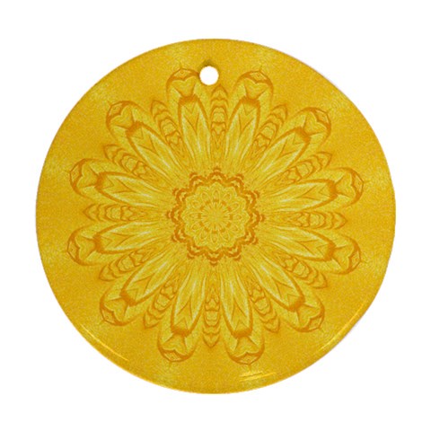 Gold Flower Ornament (Round) from ArtsNow.com Front