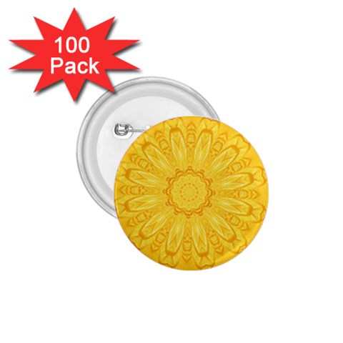 Gold Flower 1.75  Button (100 pack)  from ArtsNow.com Front