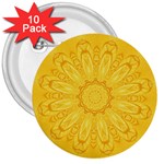 Gold Flower 3  Button (10 pack)