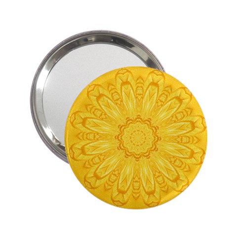 Gold Flower 2.25  Handbag Mirror from ArtsNow.com Front