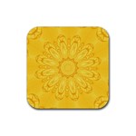 Gold Flower Rubber Coaster (Square)