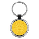 Gold Flower Key Chain (Round)