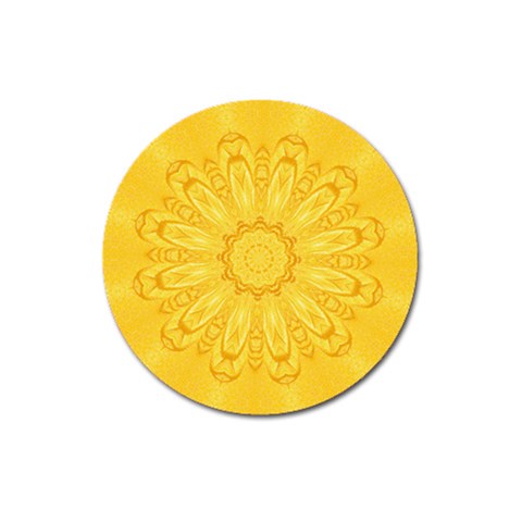 Gold Flower Magnet 3  (Round) from ArtsNow.com Front