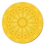 Gold Flower Magnet 5  (Round)