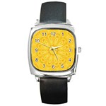 Gold Flower Square Metal Watch