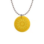 Gold Flower 1  Button Necklace