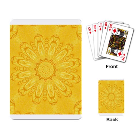 Gold Flower Playing Cards Single Design from ArtsNow.com Back