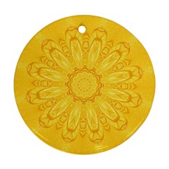 Gold Flower Round Ornament (Two Sides) from ArtsNow.com Front