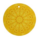 Gold Flower Round Ornament (Two Sides)