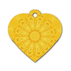 Gold Flower Dog Tag Heart (Two Sides) from ArtsNow.com Front