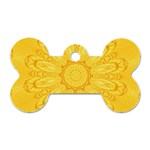 Gold Flower Dog Tag Bone (Two Sides)