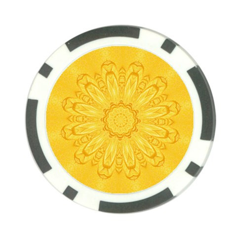 Gold Flower Poker Chip Card Guard from ArtsNow.com Front