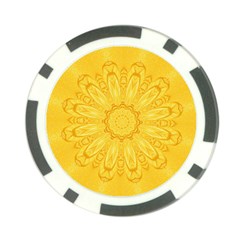 Gold Flower Poker Chip Card Guard from ArtsNow.com Front