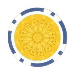 Gold Flower Poker Chip Card Guard from ArtsNow.com Front