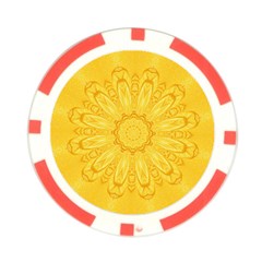 Gold Flower Poker Chip Card Guard from ArtsNow.com Back