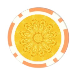 Gold Flower Poker Chip Card Guard from ArtsNow.com Back