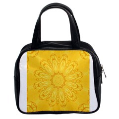 Gold Flower Classic Handbag (Two Sides) from ArtsNow.com Front