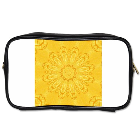 Gold Flower Toiletries Bag (One Side) from ArtsNow.com Front