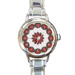 Chocolate Strawberries Round Italian Charm Watch