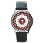 Chocolate Strawberries Round Metal Watch