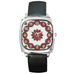 Chocolate Strawberries Square Metal Watch