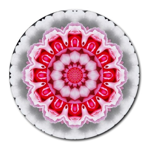 Red Roses Round Mousepad from ArtsNow.com Front