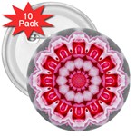 Red Roses 3  Button (10 pack)