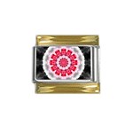 Red Roses Gold Trim Italian Charm (9mm)