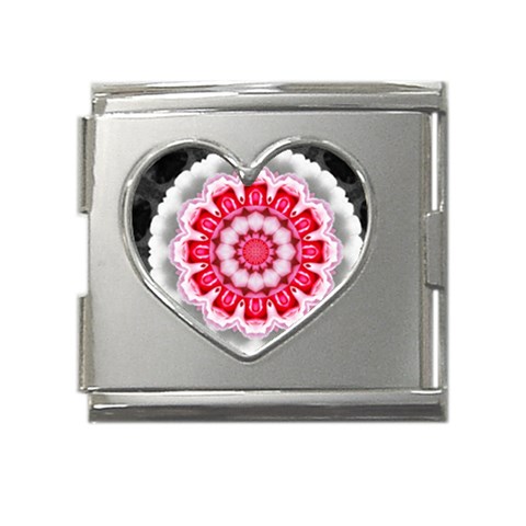 Red Roses Mega Link Heart Italian Charm (18mm) from ArtsNow.com Front