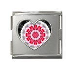 Red Roses Mega Link Heart Italian Charm (18mm)