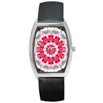 Red Roses Barrel Style Metal Watch