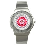 Red Roses Stainless Steel Watch