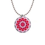 Red Roses 1  Button Necklace