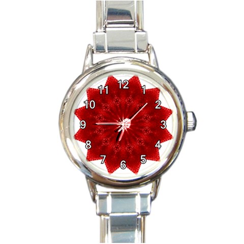 Red Star Round Italian Charm Watch from ArtsNow.com Front