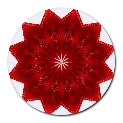 Red Star Round Mousepad from ArtsNow.com Front