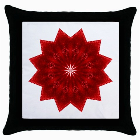 Red Star Throw Pillow Case (Black) from ArtsNow.com Front