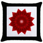 Red Star Throw Pillow Case (Black)