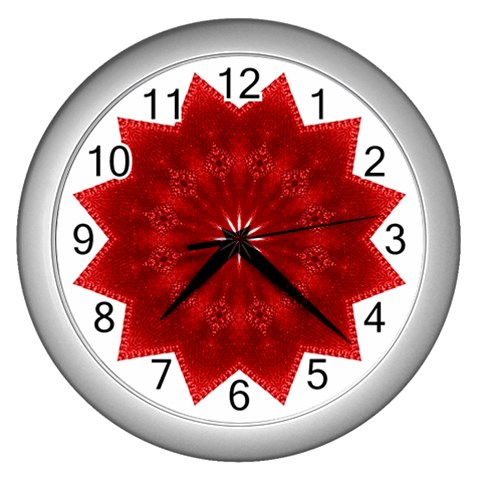 Red Star Wall Clock (Silver) from ArtsNow.com Front