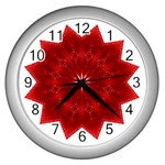 Red Star Wall Clock (Silver)