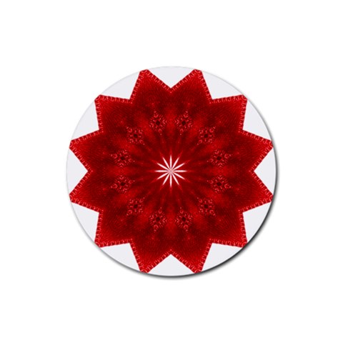 Red Star Rubber Round Coaster (4 pack) from ArtsNow.com Front