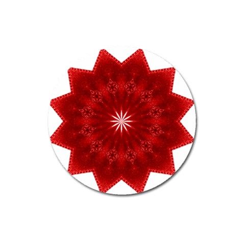 Red Star Magnet 3  (Round) from ArtsNow.com Front