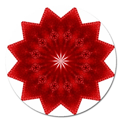 Red Star Magnet 5  (Round) from ArtsNow.com Front