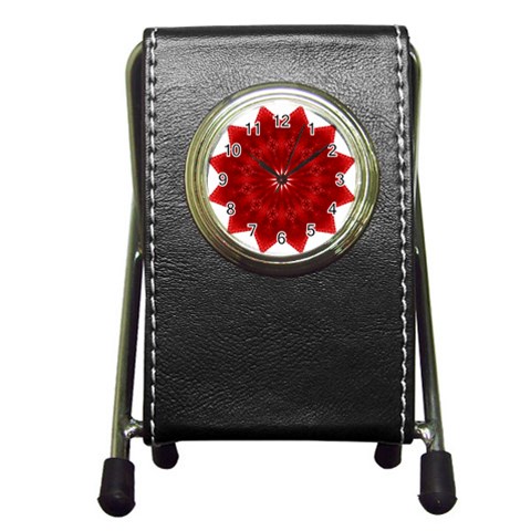 Red Star Pen Holder Desk Clock from ArtsNow.com Front