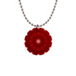 Red Star 1  Button Necklace