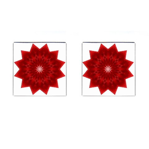 Red Star Cufflinks (Square) from ArtsNow.com Front(Pair)