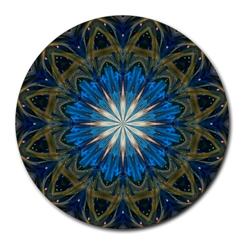 Bright Blue Star Round Mousepad from ArtsNow.com Front