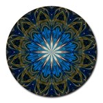 Bright Blue Star Round Mousepad