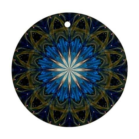 Bright Blue Star Ornament (Round) from ArtsNow.com Front