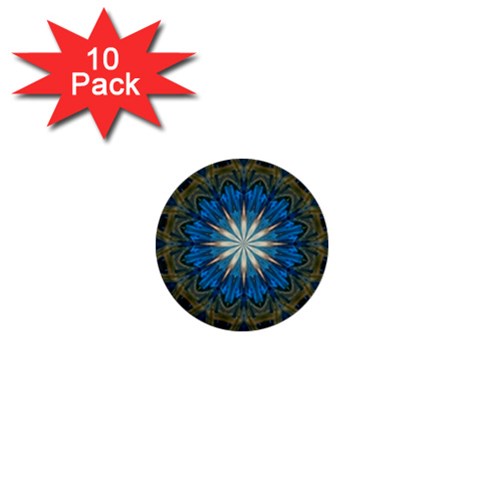 Bright Blue Star 1  Mini Button (10 pack)  from ArtsNow.com Front