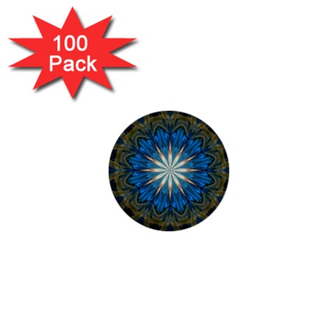 Bright Blue Star 1  Mini Button (100 pack)  from ArtsNow.com Front